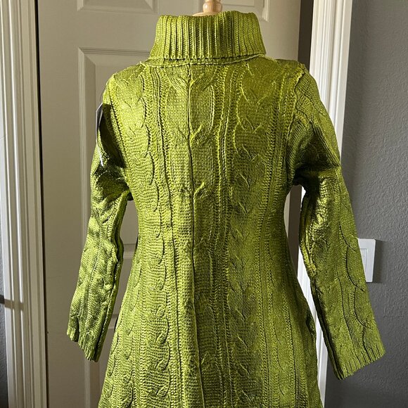 AKIRA 'Back to December' metallic knit sweater dress NWT S/M - Picture 6 of 8